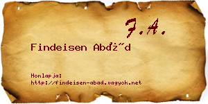 Findeisen Abád névjegykártya